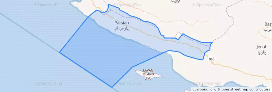 Mapa de ubicacion de شهرستان پارسیان.