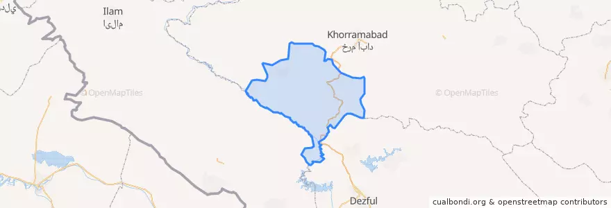 Mapa de ubicacion de شهرستان پلدختر.