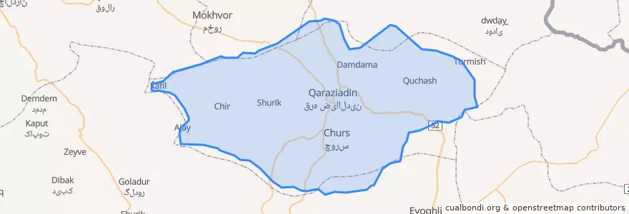 Mapa de ubicacion de Chaypareh County.