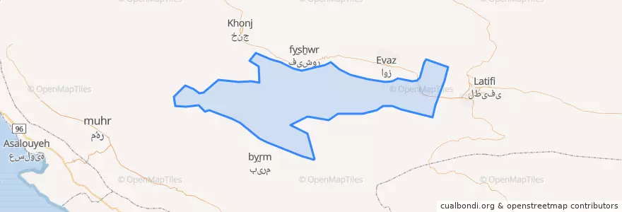 Mapa de ubicacion de شهرستان گراش.
