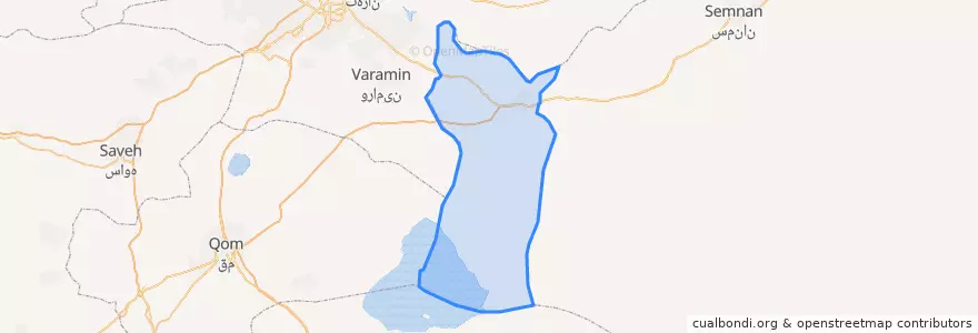 Mapa de ubicacion de شهرستان گرمسار.