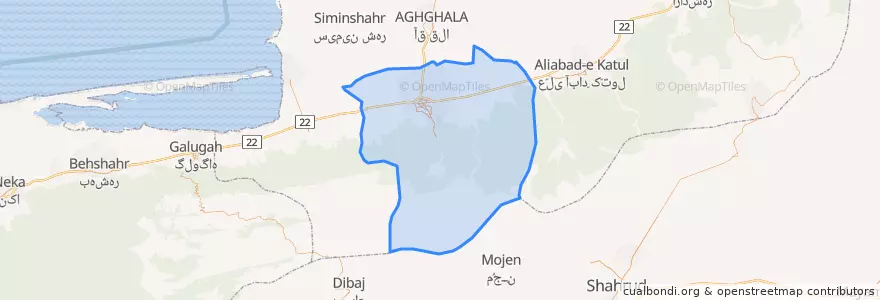 Mapa de ubicacion de شهرستان گرگان.