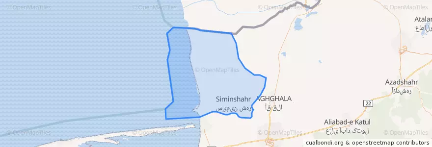 Mapa de ubicacion de Gomishan County.