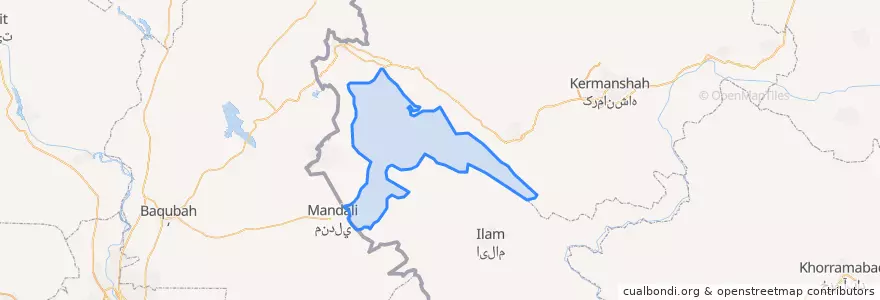 Mapa de ubicacion de Gilan-e-Gharb County.