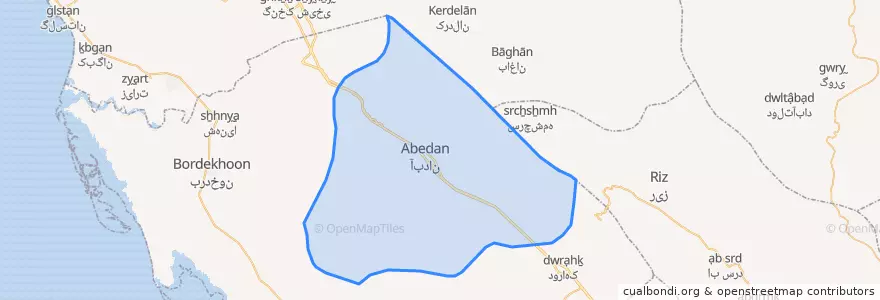 Mapa de ubicacion de آبدان.
