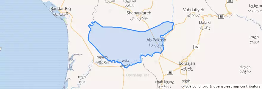 Mapa de ubicacion de آبپخش.