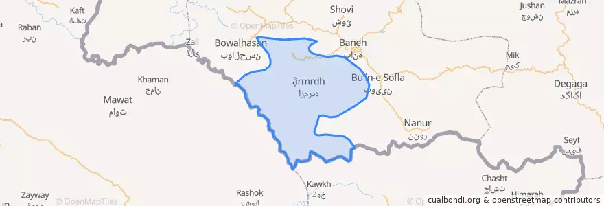 Mapa de ubicacion de بخش آرمرده.