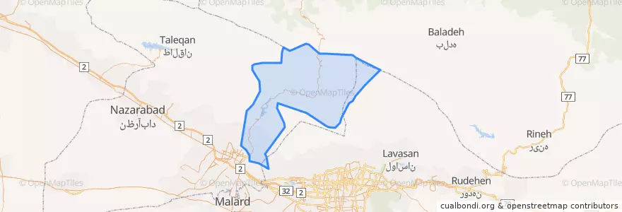 Mapa de ubicacion de بخش آسارا.