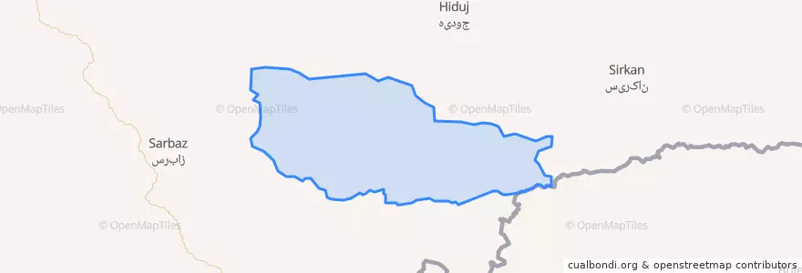 Mapa de ubicacion de بخش آشار.