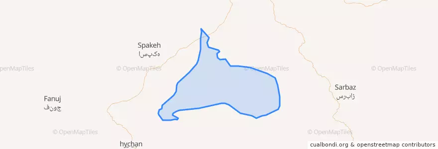 Mapa de ubicacion de بخش آهوران.