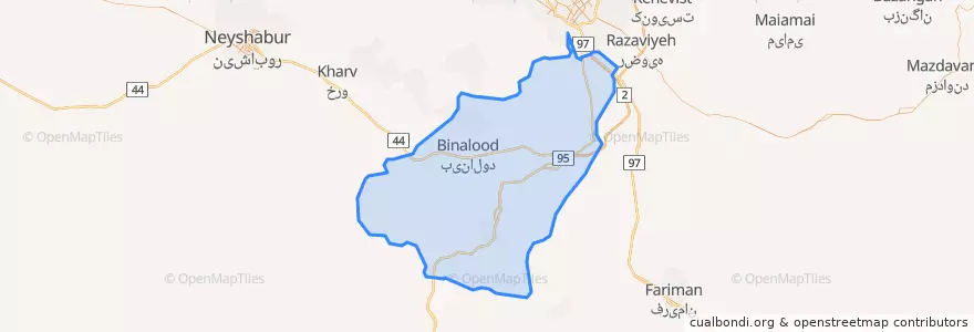 Mapa de ubicacion de بخش احمدآباد.