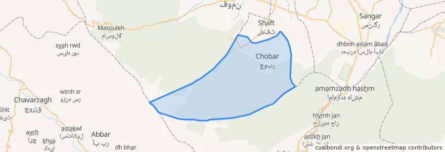 Mapa de ubicacion de بخش احمدسر گوراب.
