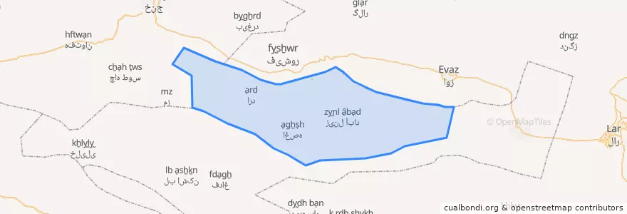 Mapa de ubicacion de بخش ارد.