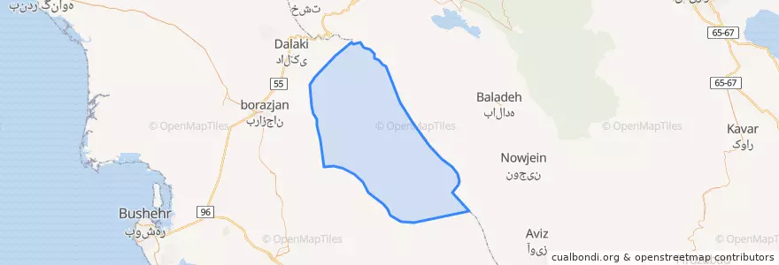 Mapa de ubicacion de بخش ارم.