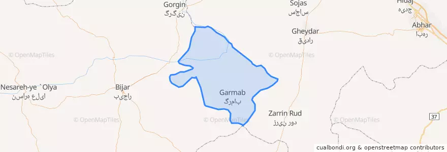 Mapa de ubicacion de بخش افشار.