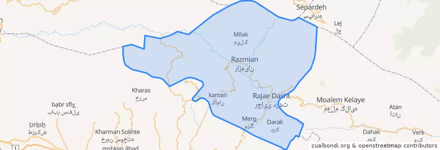 Mapa de ubicacion de بخش الموت غربی.