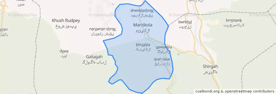 Mapa de ubicacion de بخش بابل کنار.