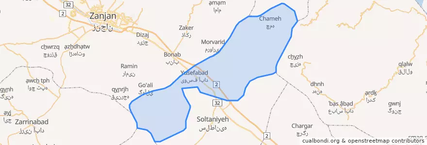 Mapa de ubicacion de بخش باغ حلی.