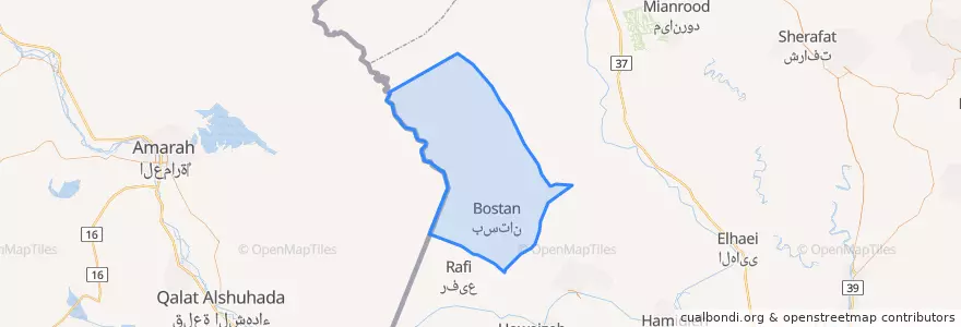 Mapa de ubicacion de بخش بستان.