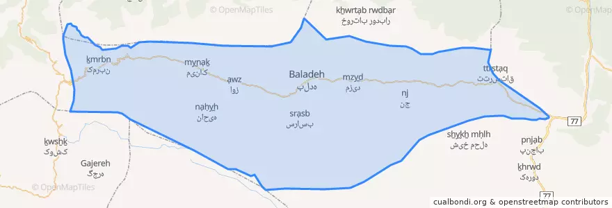Mapa de ubicacion de بخش بلده.