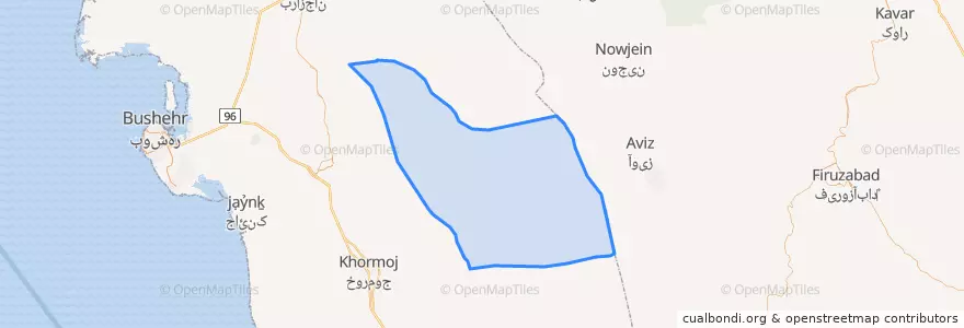 Mapa de ubicacion de بخش بوشکان.