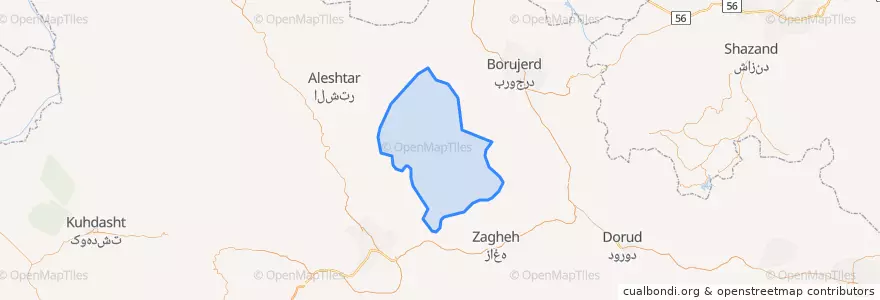 Mapa de ubicacion de بخش بیرانوند.