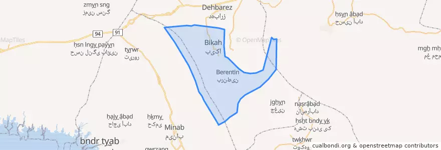 Mapa de ubicacion de بخش بیکاه.