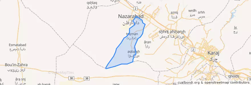 Mapa de ubicacion de بخش تنکمان.