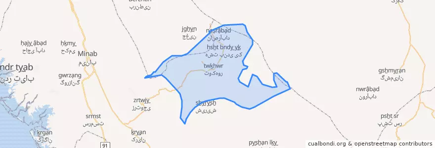 Mapa de ubicacion de بخش توکهور.
