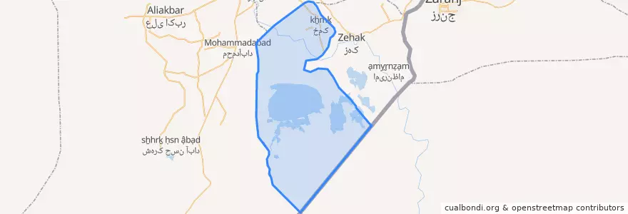 Mapa de ubicacion de بخش جزینک.
