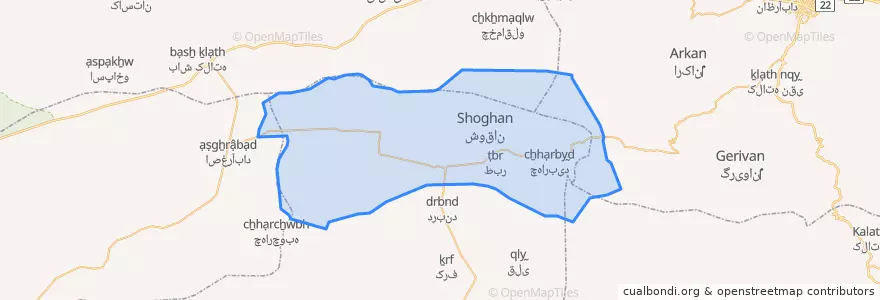 Mapa de ubicacion de بخش جلگه شوقان.