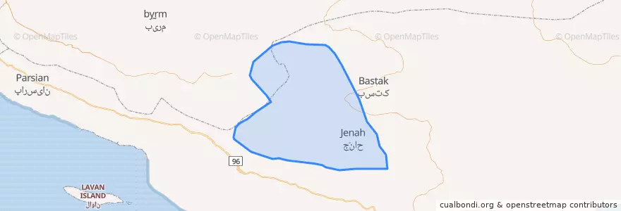 Mapa de ubicacion de بخش جناح.