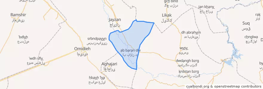 Mapa de ubicacion de بخش جولکی.