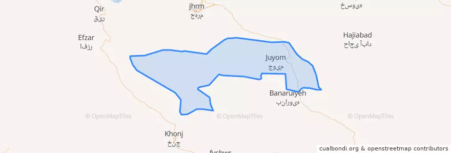 Mapa de ubicacion de بخش جویم.