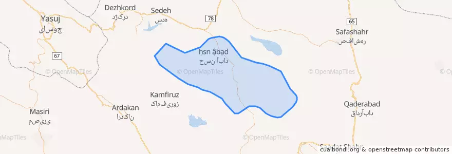 Mapa de ubicacion de بخش حسن آباد.