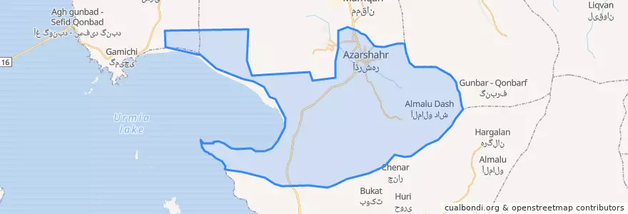Mapa de ubicacion de بخش حومه.