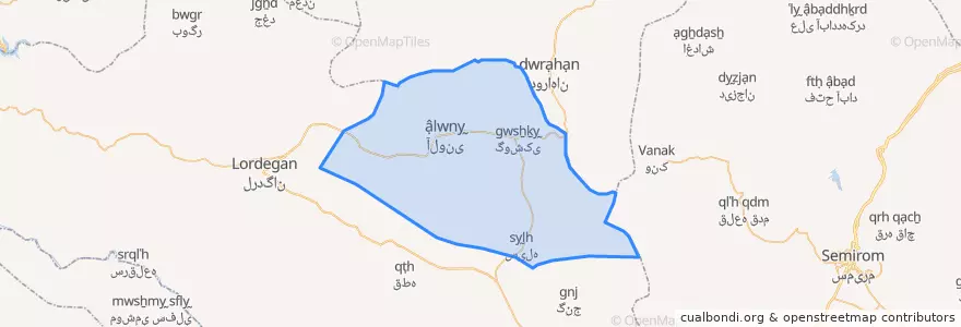 Mapa de ubicacion de بخش خانمیرزا.