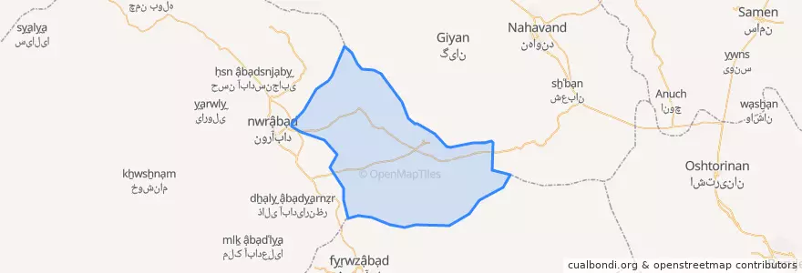 Mapa de ubicacion de بخش خاوه.