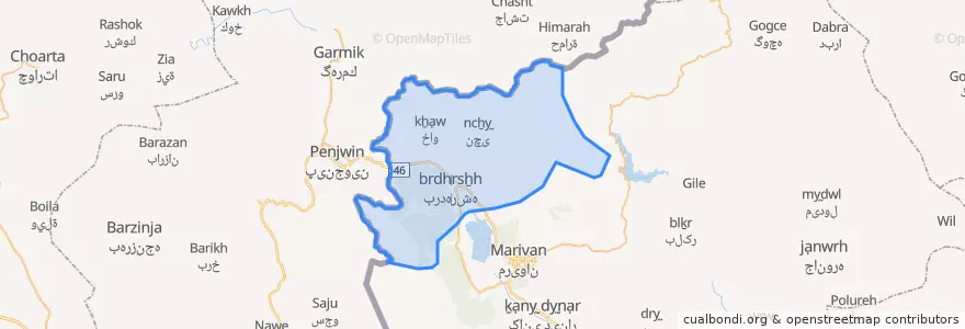 Mapa de ubicacion de بخش خاوومیرآباد.