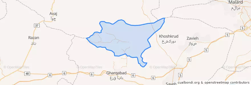 Mapa de ubicacion de بخش خرقان.