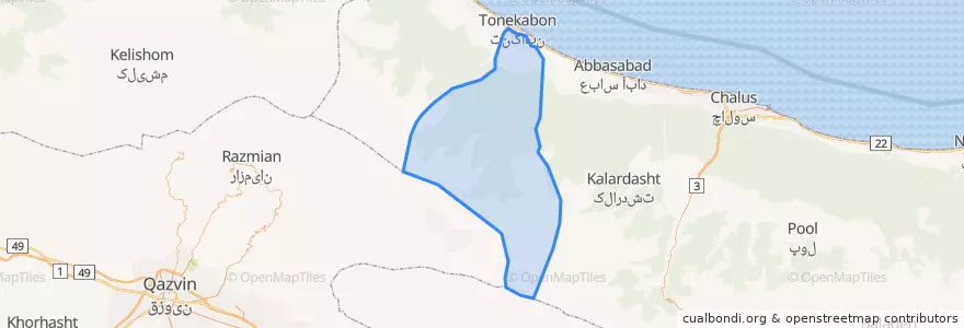 Mapa de ubicacion de بخش خرم آباد.