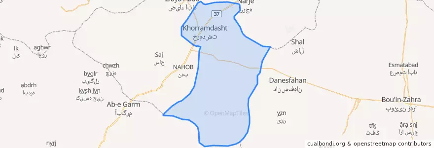 Mapa de ubicacion de بخش خرم دشت.