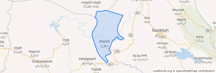 Mapa de ubicacion de بخش خشت.