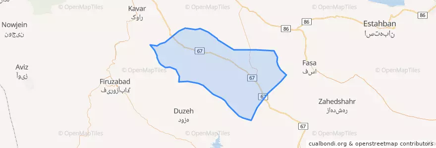 Mapa de ubicacion de Khafr County.