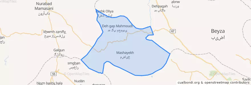 Mapa de ubicacion de بخش دشمن زیاری.