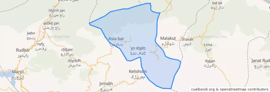Mapa de ubicacion de بخش دیلمان.