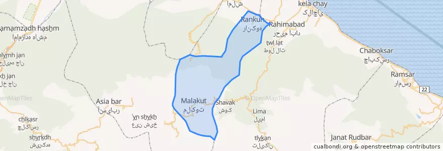 Mapa de ubicacion de بخش رانکوه.
