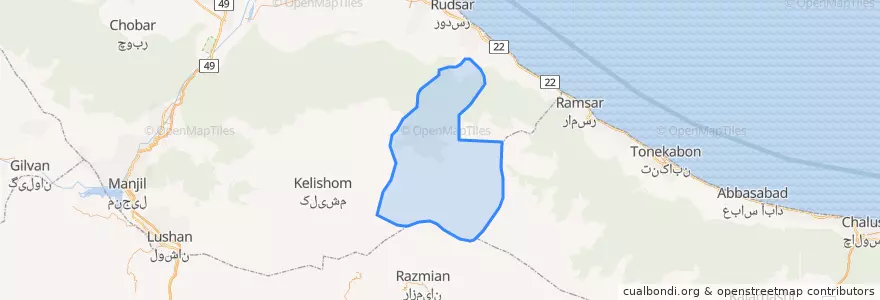 Mapa de ubicacion de بخش رحیم آباد.
