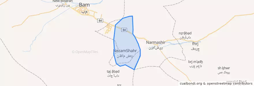 Mapa de ubicacion de Bakhsh-e Roudab.