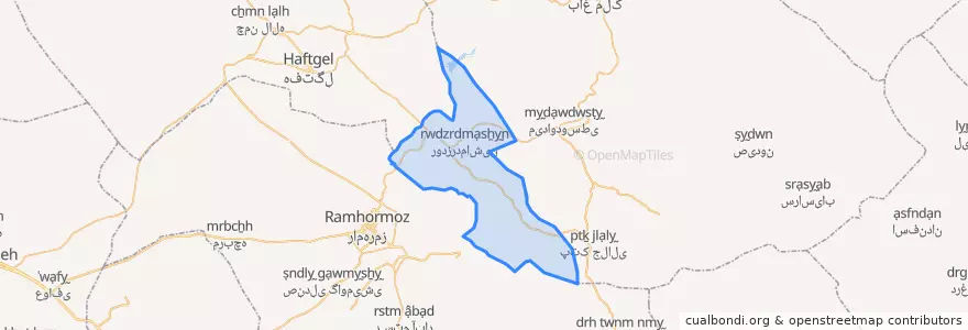 Mapa de ubicacion de بخش رودزرد.